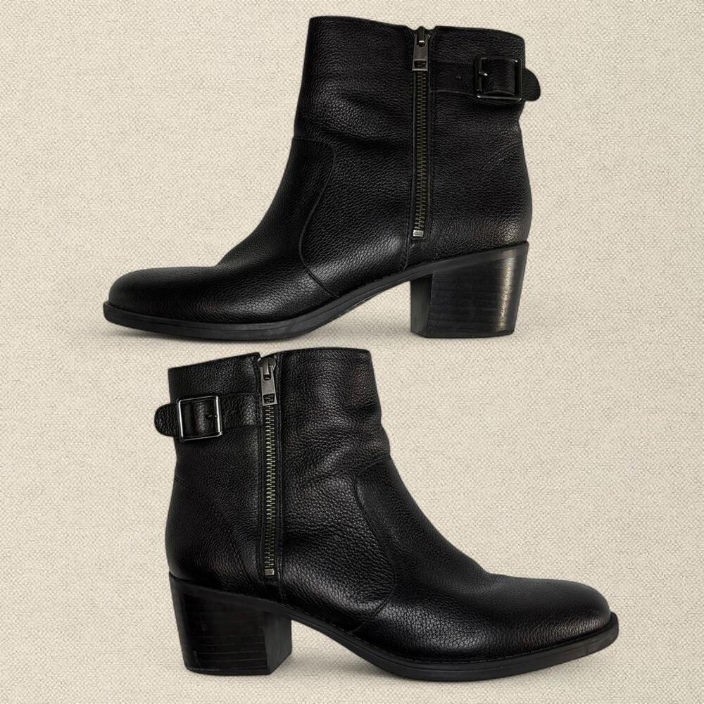 Leather Black Booties Silver Hardware sz 9.5